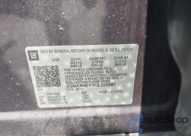 3GNAXHEV5KL255887: 42832018