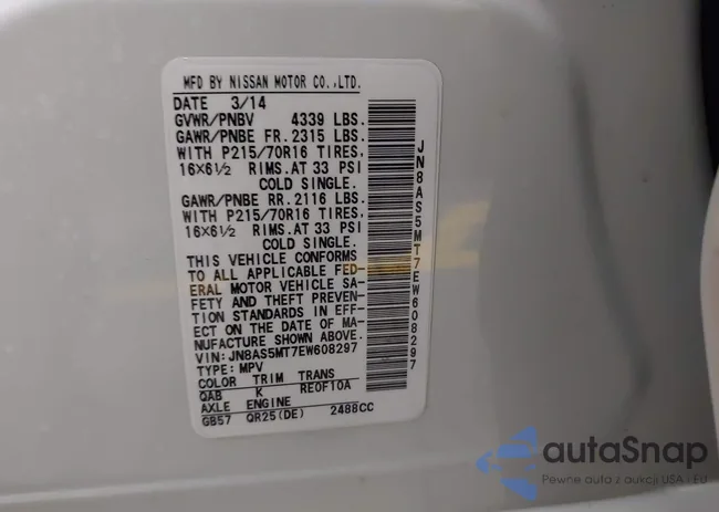 JN8AS5MT7EW608297: 42832113