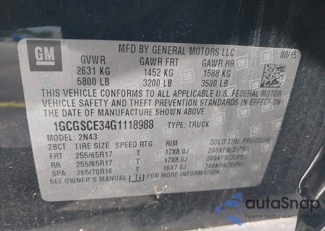 1GCGSCE34G1118988: 42832442