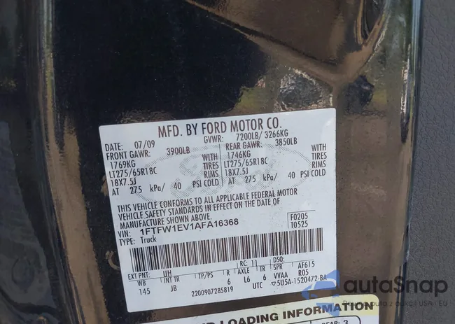 1FTFW1EV1AFA16368: 42832456