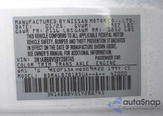 3N1AB8BV5SY288745: 42832471