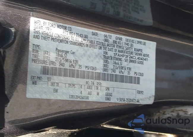 1FAHP3F24CL404341: 42831473