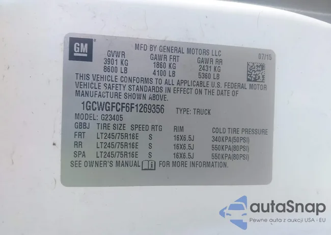 1GCWGFCF6F1269356: 42831737