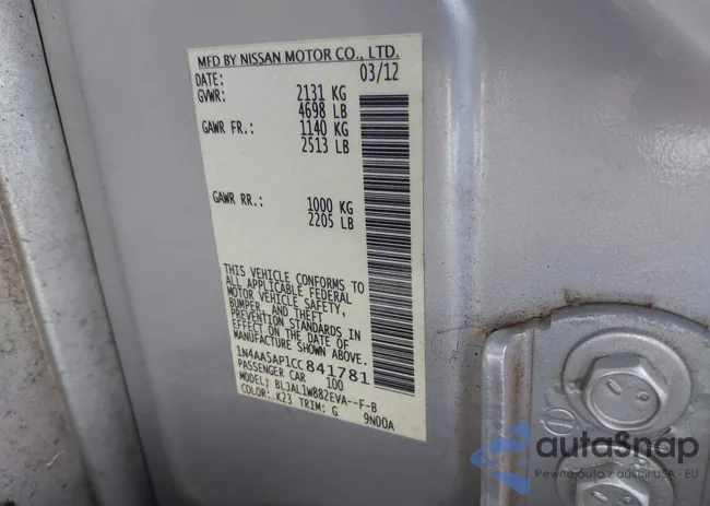 1N4AA5AP1CC841781: 42832955