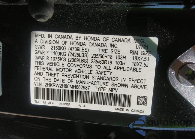 2HKRW2H80MH662987: 42833048