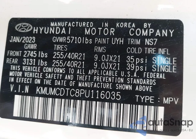 KMUMCDTC8PU116035: 42833050