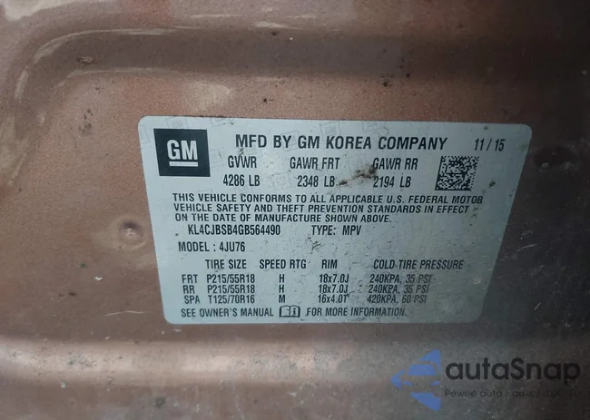 KL4CJBSB4GB564490: 42833152