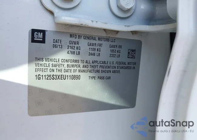 1G1125S3XEU110890: 42833178