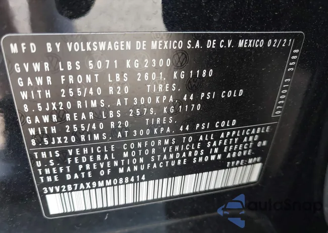 3VV2B7AX9MM088414: 42832805