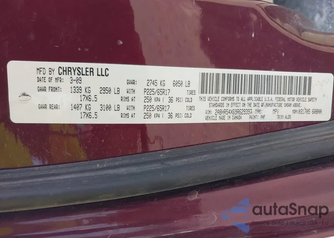 2A8HR54X69R629397: 42833939