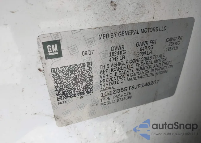 1G1ZB5ST8JF146207: 42833995