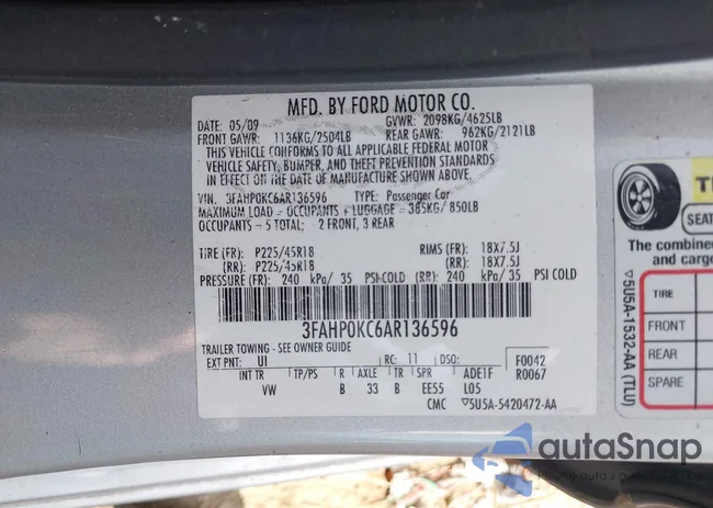 3FAHP0KC6AR136596: 42833997