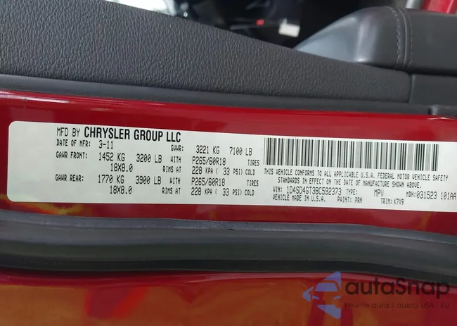 1D4SD4GT3BC592373: 42834023