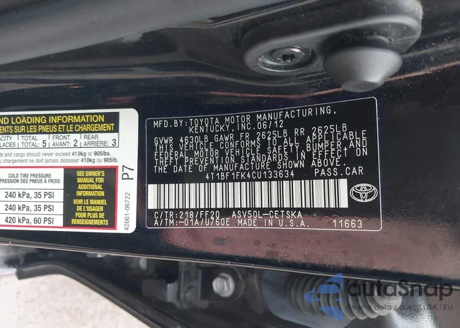 4T1BF1FK4CU133634: 42834068