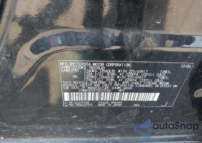 JTMBK35V575022565: 42834212