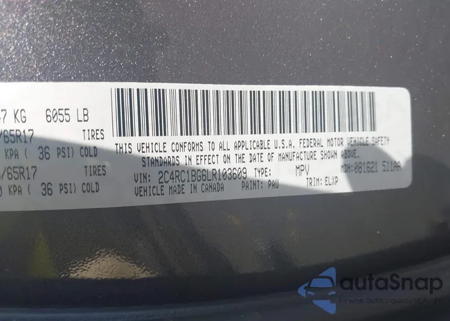 2C4RC1BG6LR103609: 42834375