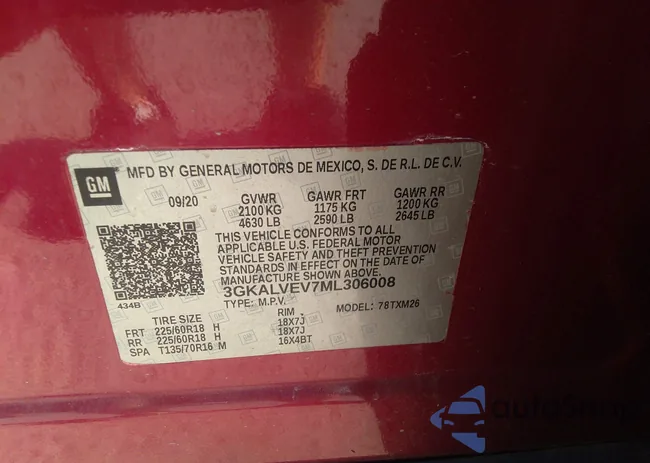 3GKALVEV7ML306008: 42833454