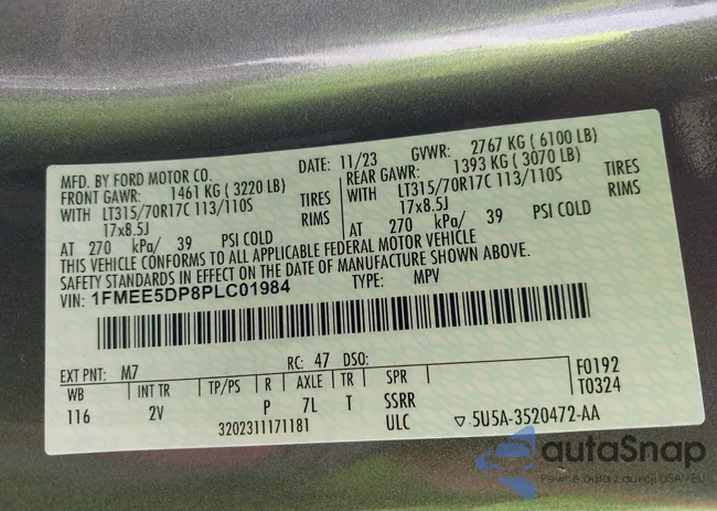 1FMEE5DP8PLC01984: 42833561