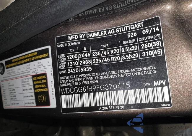 WDCGG8JB9FG370415: 42833563