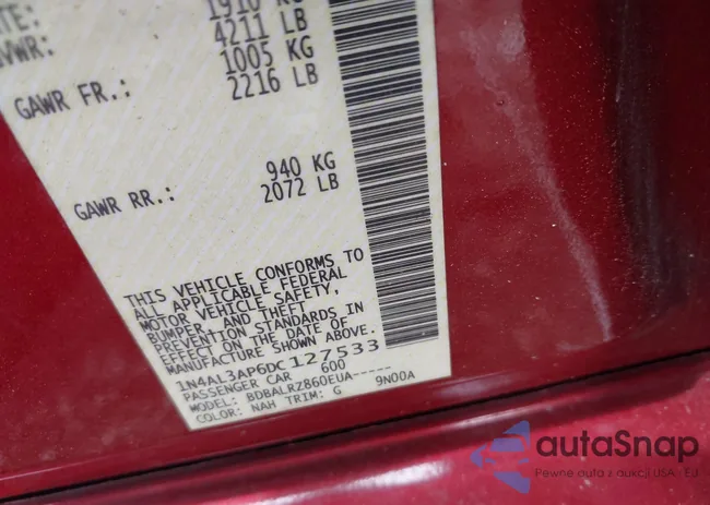 1N4AL3AP6DC127533: 42833572