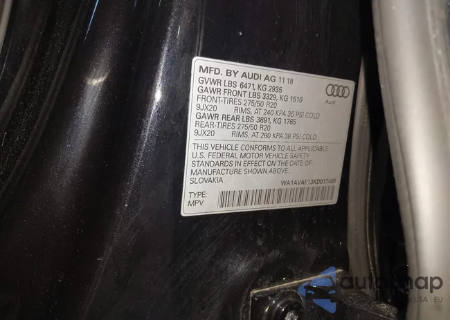 WA1AVAF13KD017408: 42833594