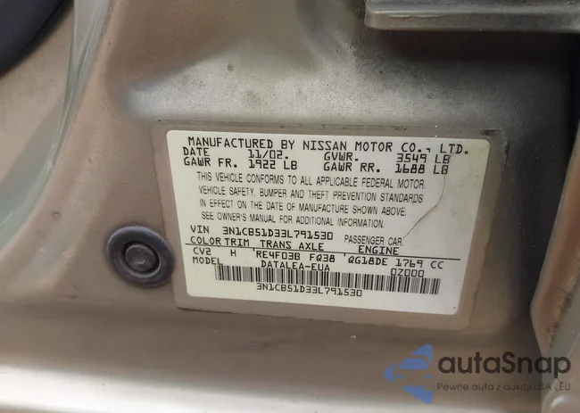 3N1CB51D33L791530: 42833698