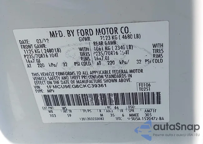 1FMCU9EG8CKC39361: 42833792