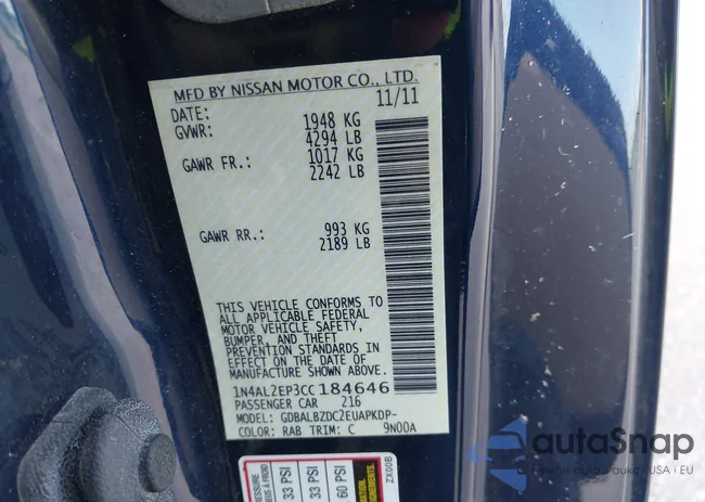 1N4AL2EP3CC184646: 42833845