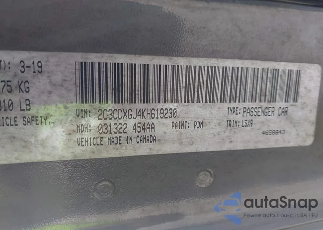 2C3CDXGJ4KH619230: 42834916