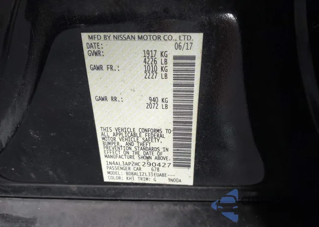 1N4AL3AP2HC290427: 42835074