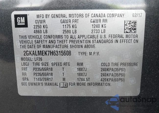 2GKALMEK7H6315608: 42835103