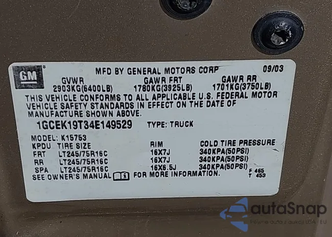 1GCEK19T34E149529: 42835165