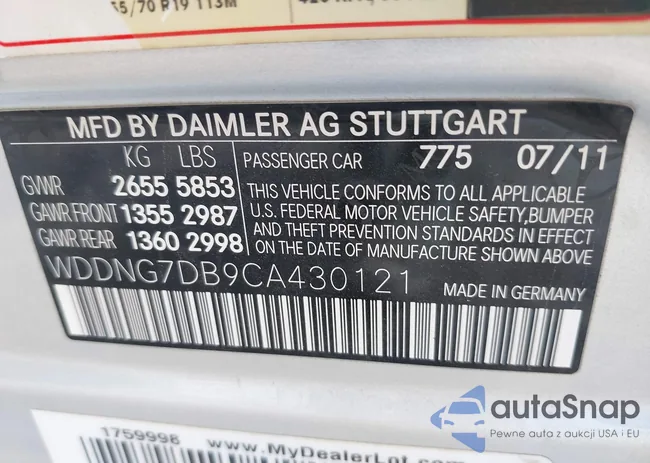 WDDNG7DB9CA430121: 42835250