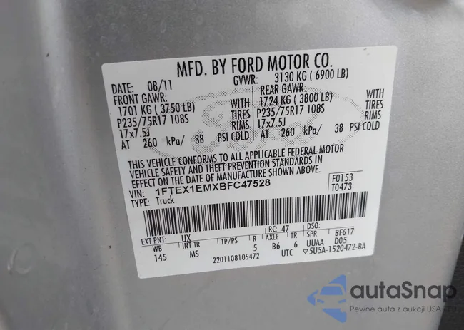 1FTEX1EMXBFC47528: 42835357