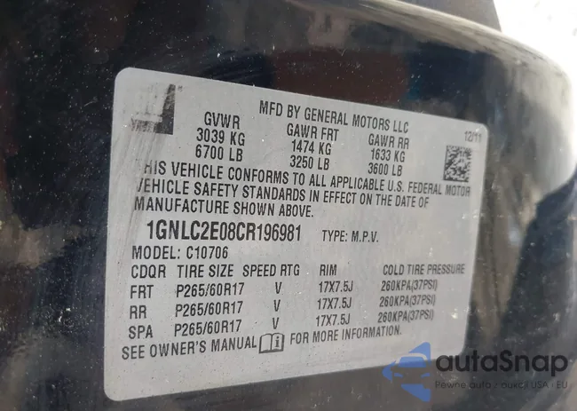 1GNLC2E08CR196981: 42834520