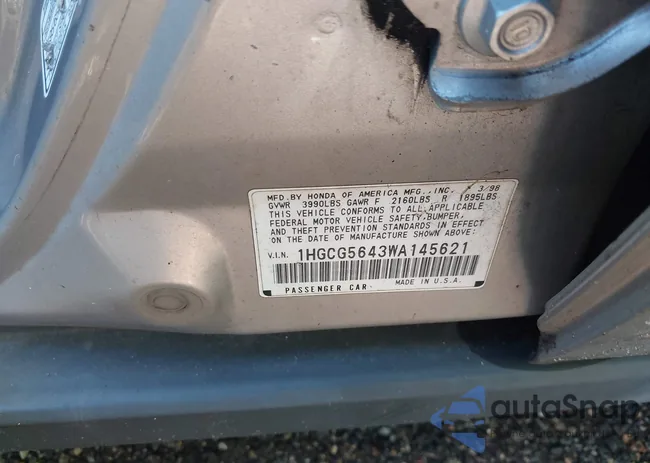 1HGCG5643WA145621: 42834531