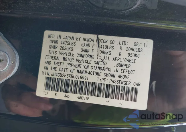 JH4CU2F6XBC016991: 42834642