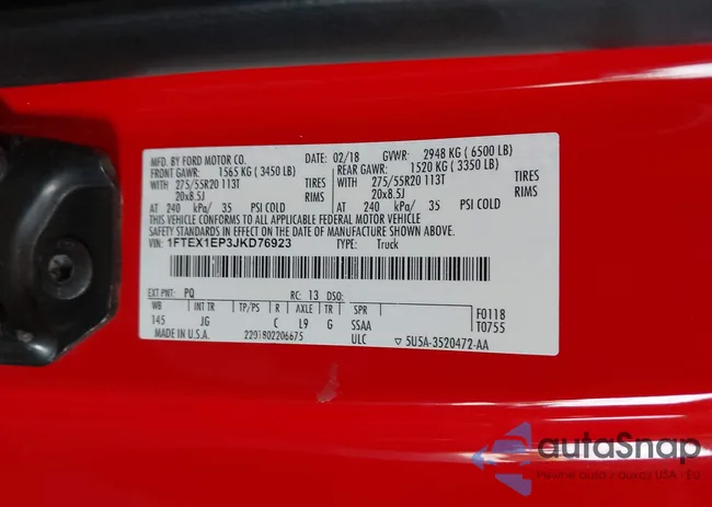 1FTEX1EB2JKF30963: 42834651