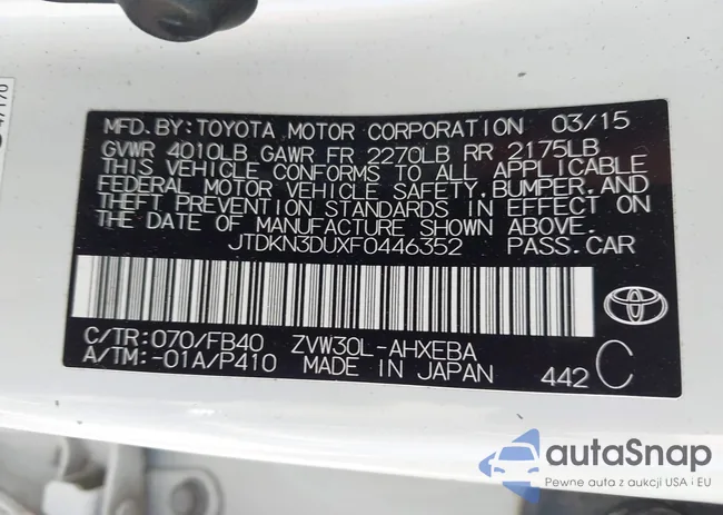 JTDKN3DUXF0446352: 42834705