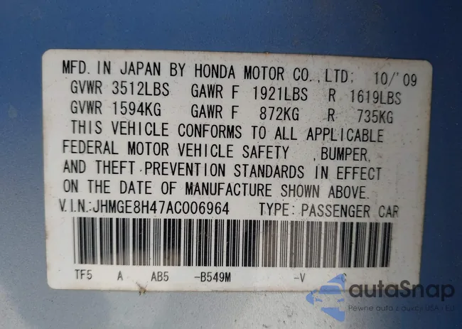 JHMGE8H47AC006964: 42836269