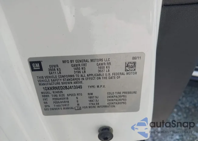 1GKKRNED2BJ413949: 42835643