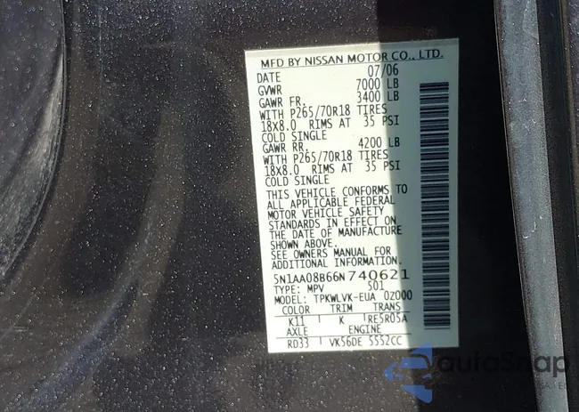 5N1AA08B66N740621: 42837035