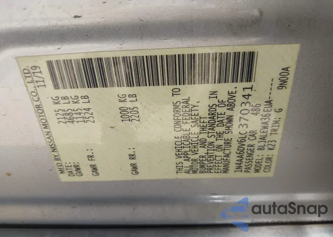 1N4AA6DV6LC370341: 42836468