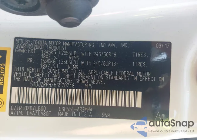 5TDJZRFH7HS520748: 42836835