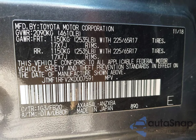 JTMF1RFV2KD007591: 42837914