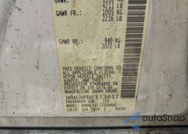 1N4AL3AP1EC153457: 42838070