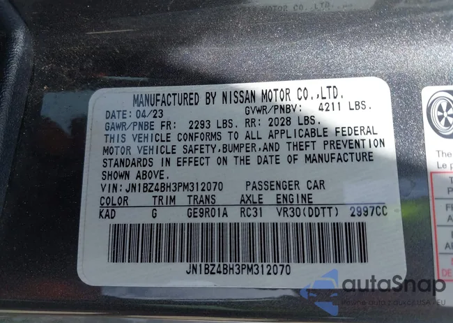 JN1BZ4BH3PM312070: 42838361