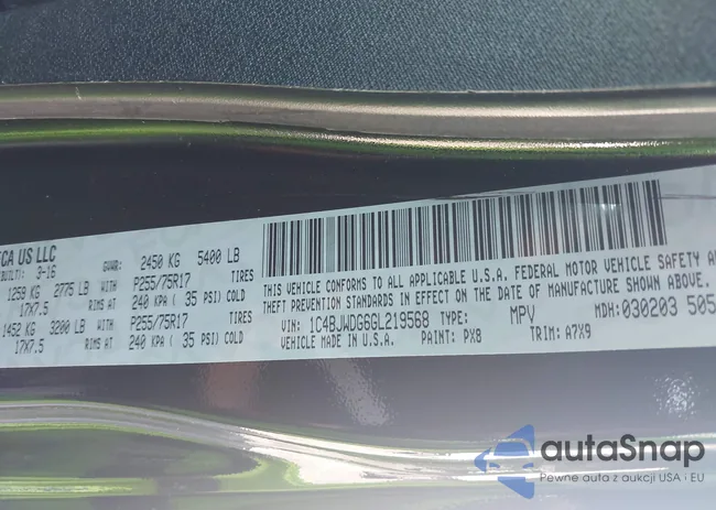 1C4BJWDG6GL219568: 42837664