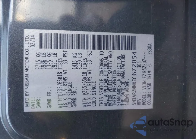 5N1AR2MMXEC672054: 42839297