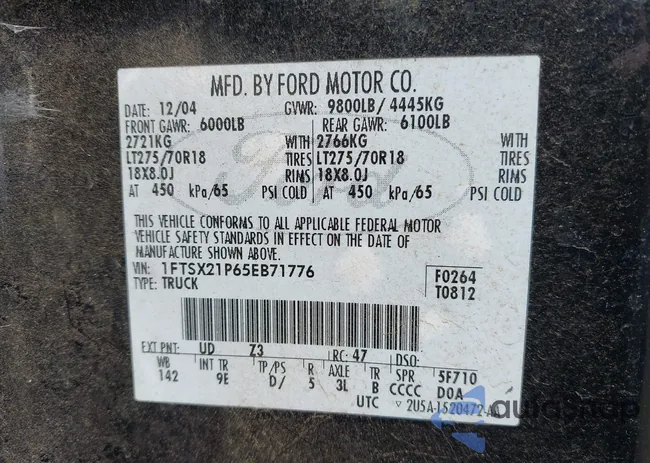 1FTSX21P65EB71776: 42839357